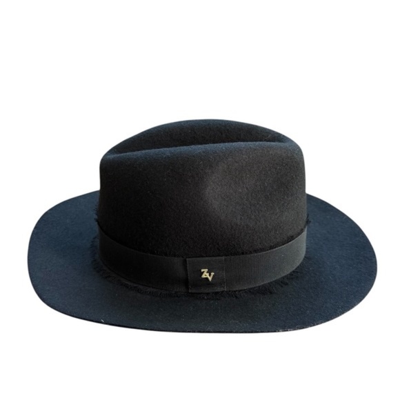 Zadig & Voltaire Fedora Hat Women's Wool Black Size 1 Made in Italy - Picture 2 of 6